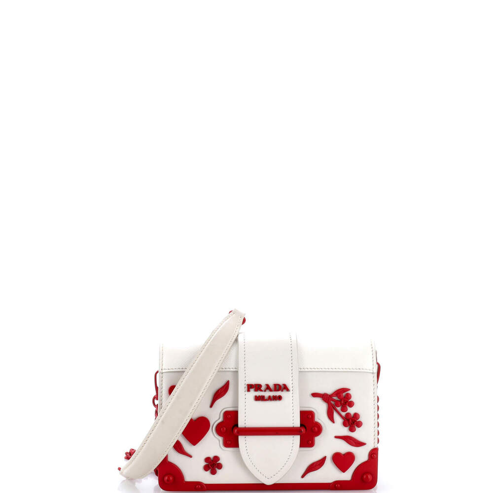 Prada Small Cahier Crossbody Bag Embellished Leather